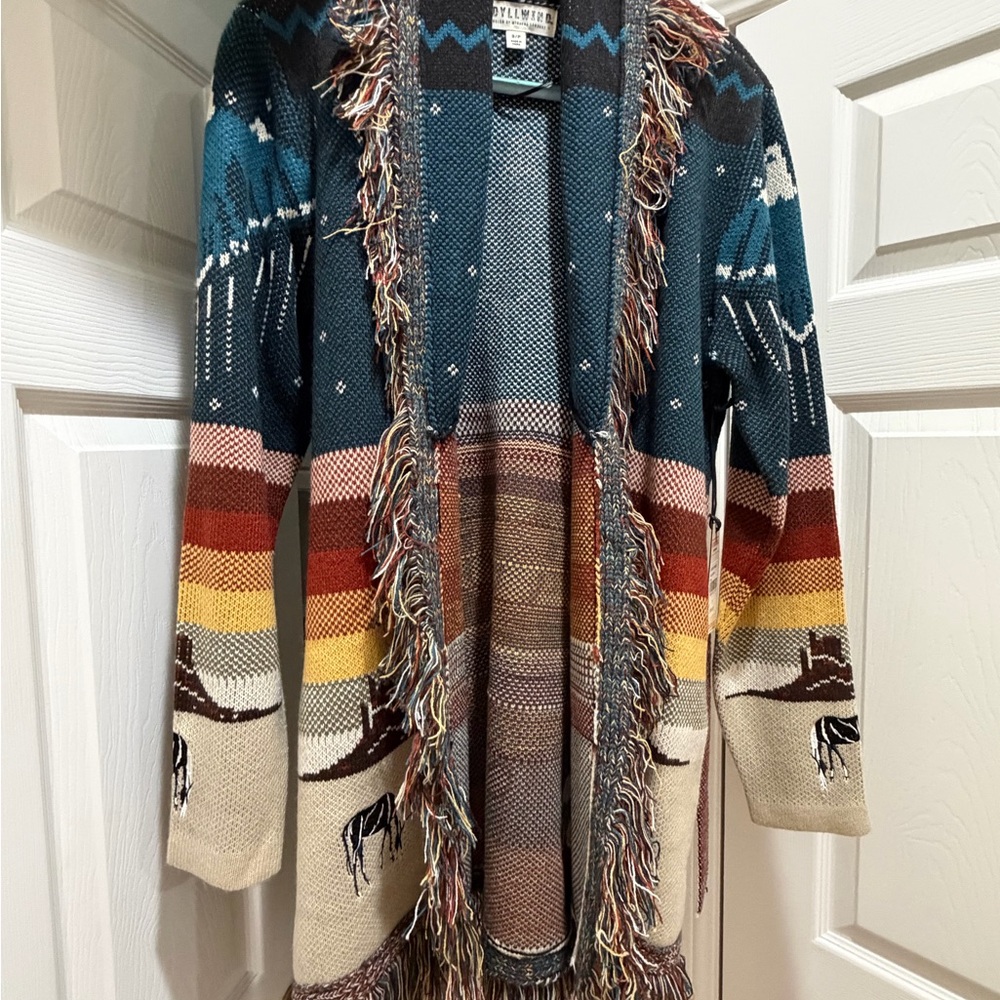 Idyllwind Black and Blue Knit Western Cardigan NEW W/TAGS